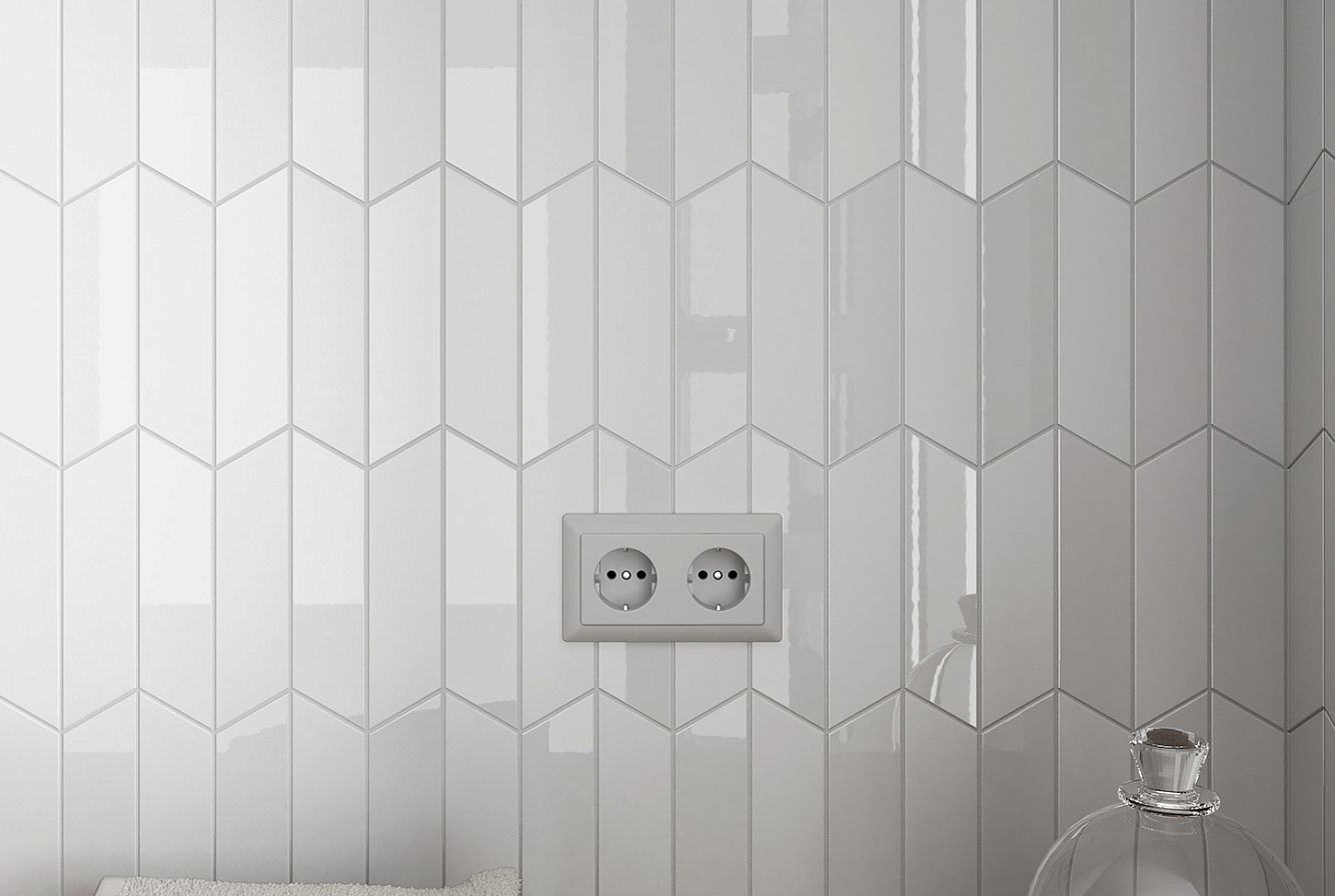 CHEVRON WALL WHITE / WHITE MATT