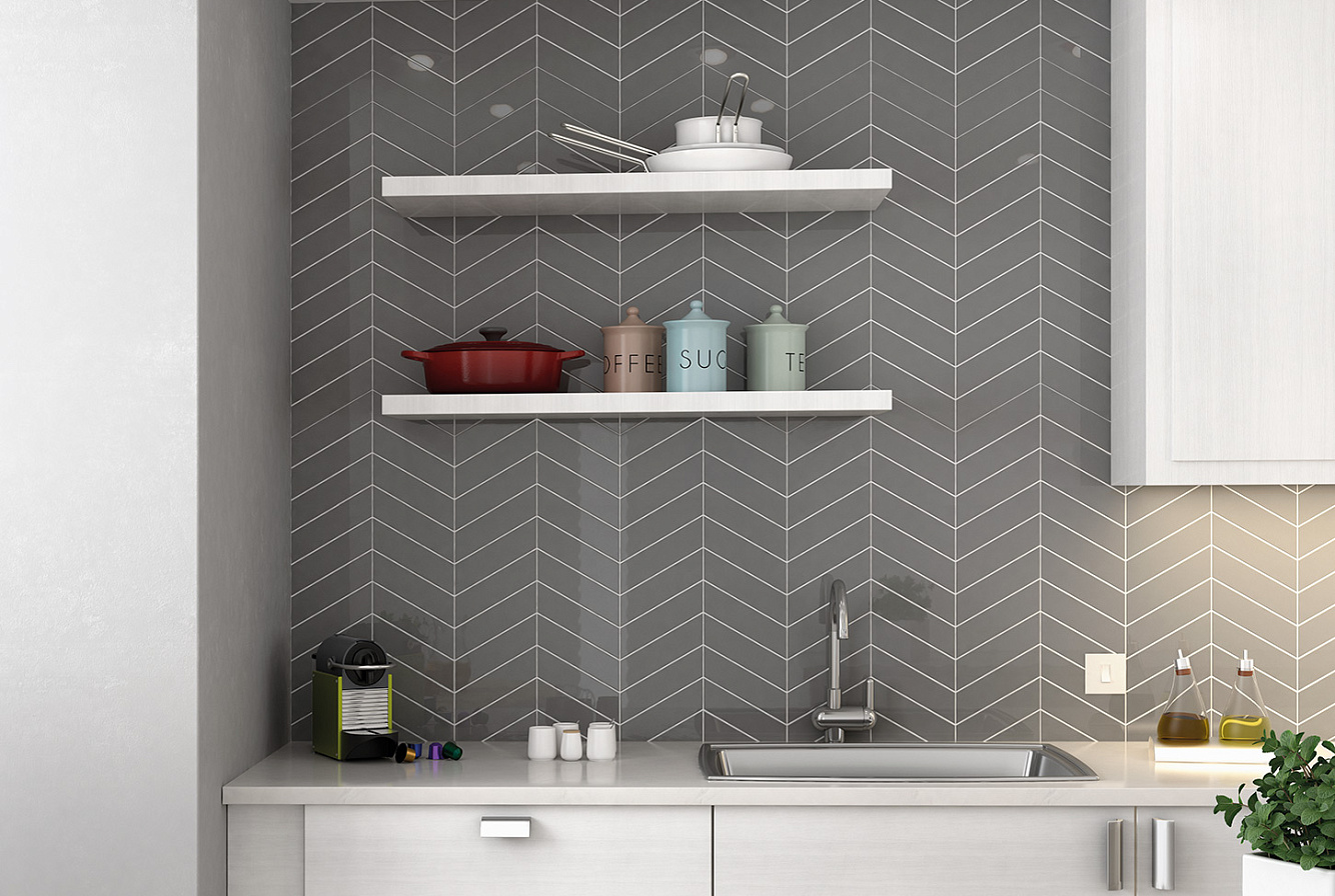 CHEVRON WALL DARK GREY